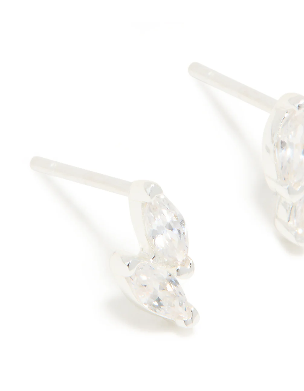 Sterling Silver Cubic Zirconia Cluster Stud Earrings - Image 2
