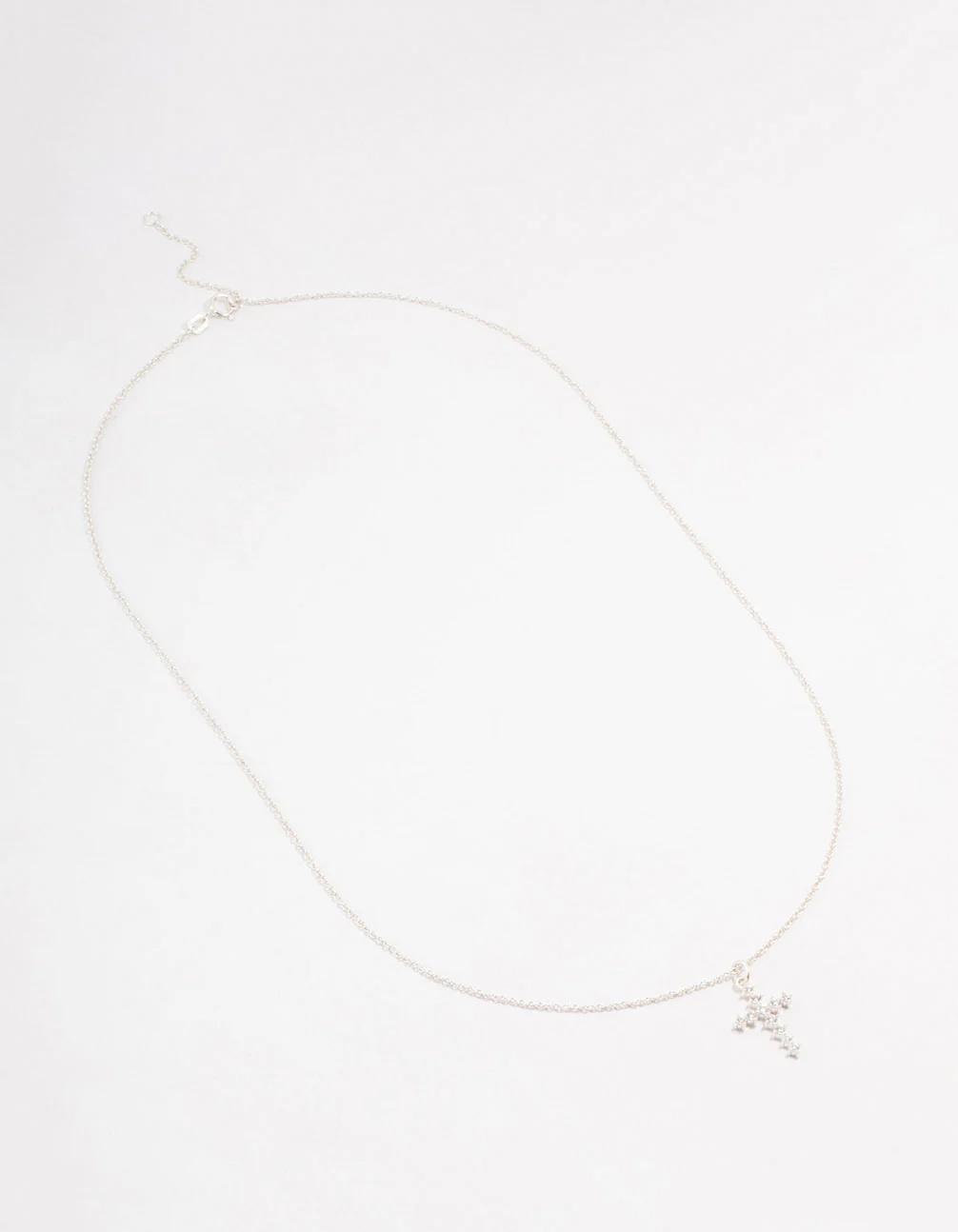Sterling Silver Cubic Zirconia Cross Necklace - Image 2