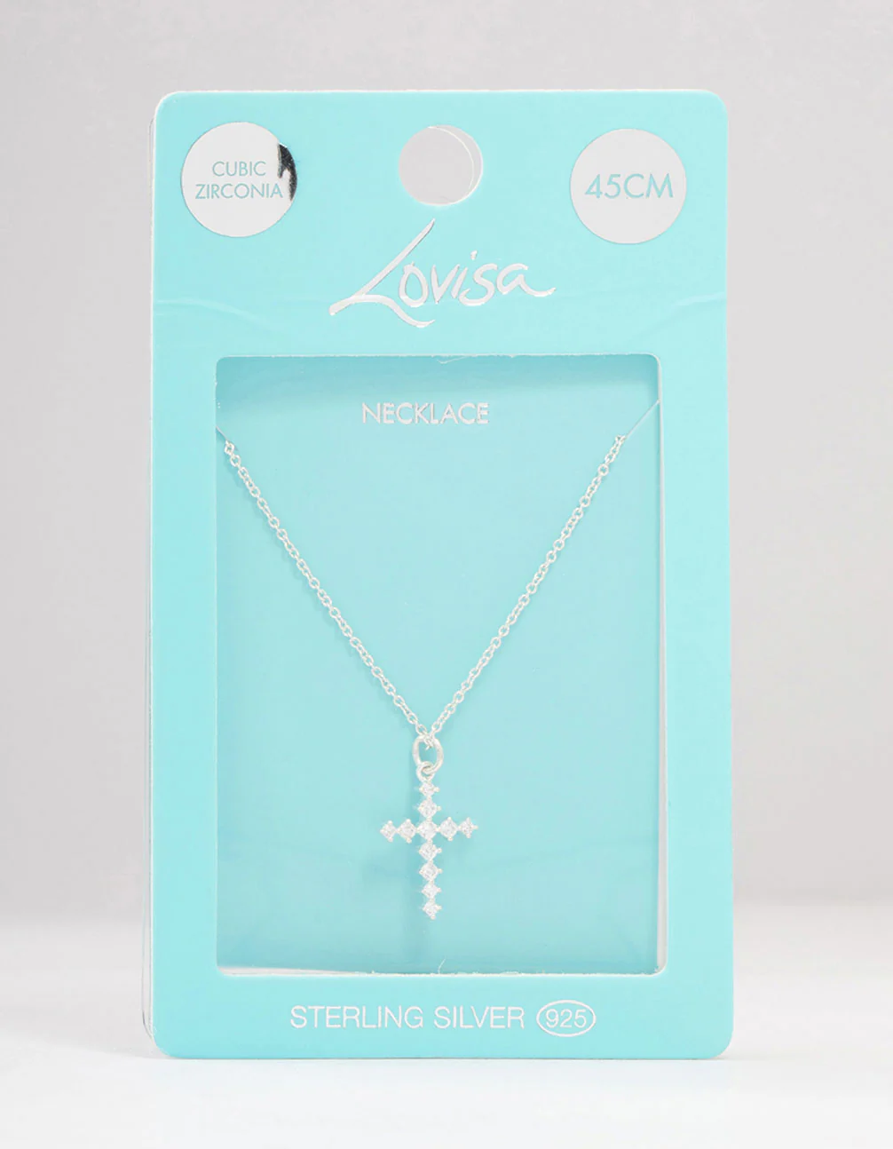 Sterling Silver Cubic Zirconia Cross Necklace - Image 3