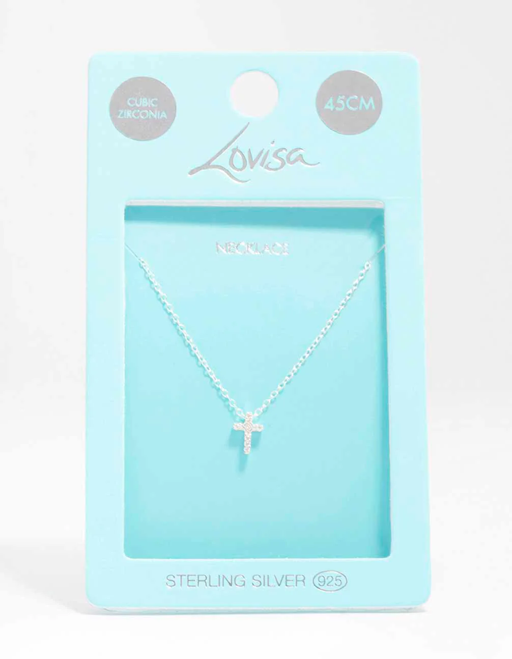 Sterling Silver Cubic Zirconia Cross Pendant Necklace - Image 3