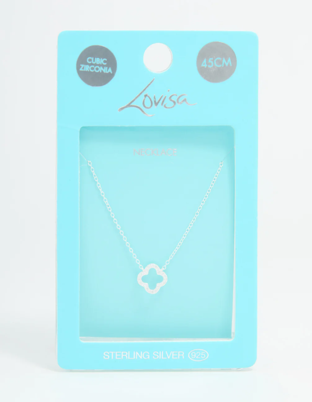 Sterling Silver Cubic Zirconia Flower Pendant Necklace - Image 5