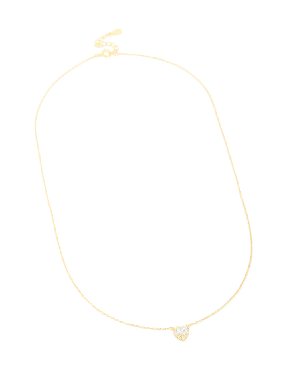 Sterling Silver Cubic Zirconia Halo Heart Necklace - Image 4