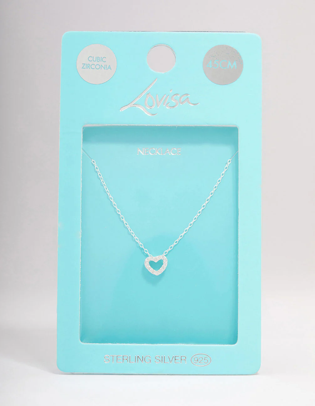 Sterling Silver Cubic Zirconia Heart Pendant Necklace - Image 3