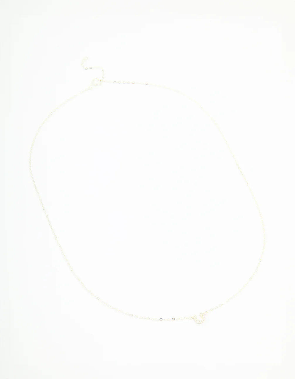 Sterling Silver Cubic Zirconia Horseshoe Necklace - Image 4