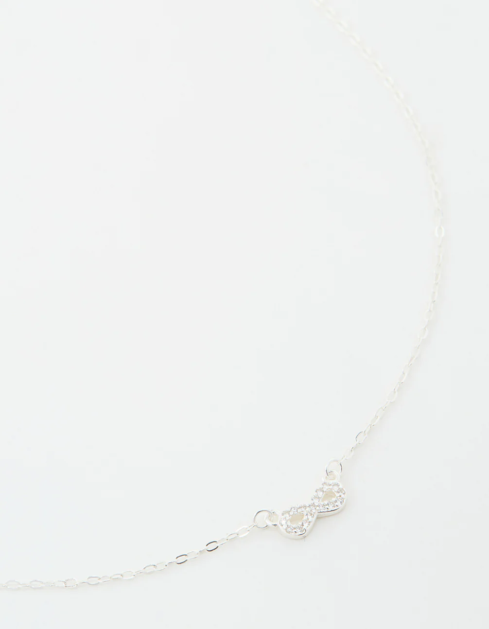 Sterling Silver Cubic Zirconia Infinity Necklace - Image 2