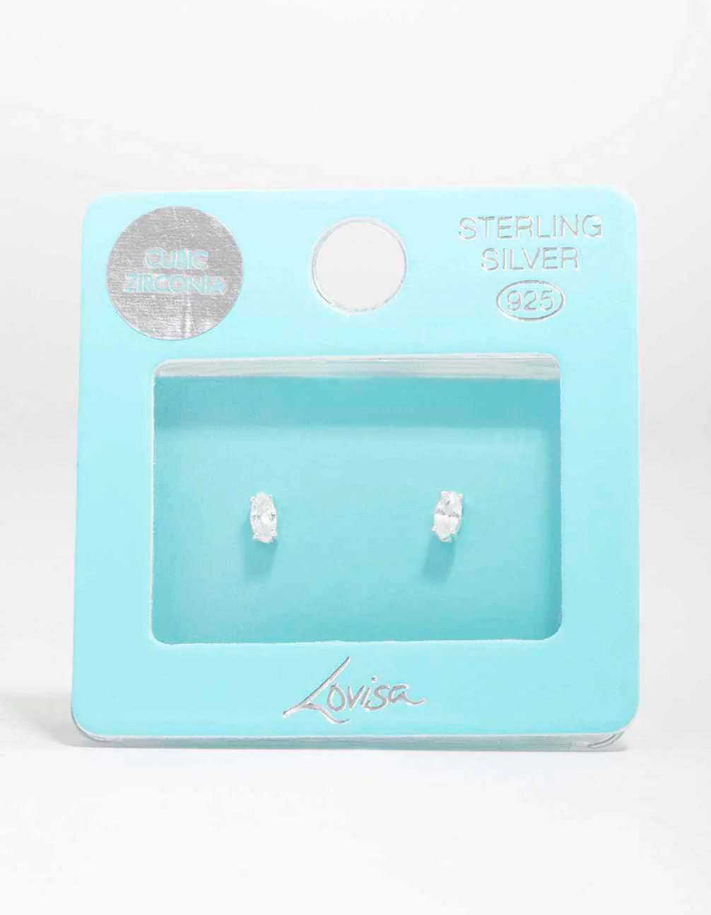 Sterling Silver Cubic Zirconia Marquise Stud Earrings - Image 3