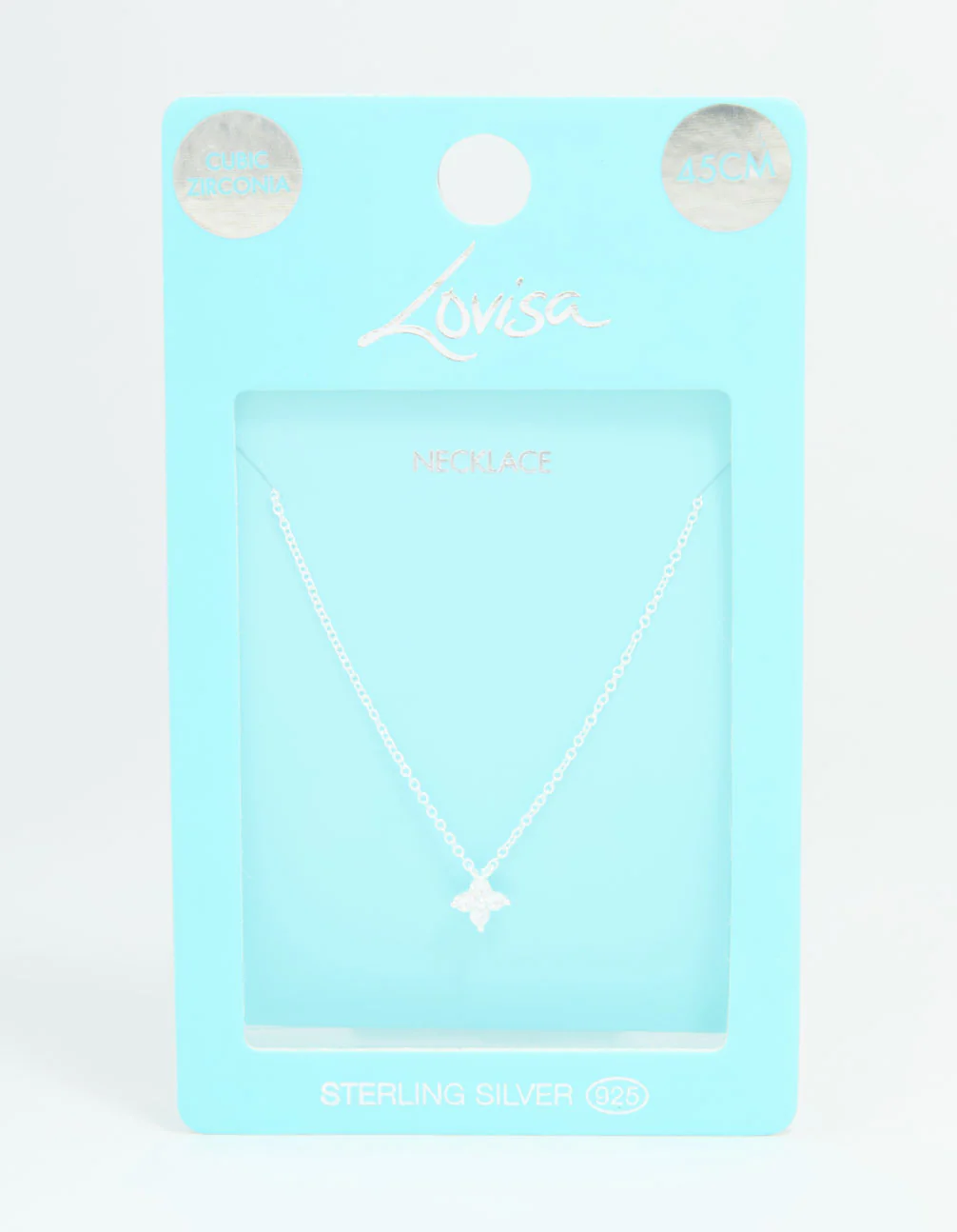 Sterling Silver Cubic Zirconia Micro Flower Pendant Necklace - Image 5