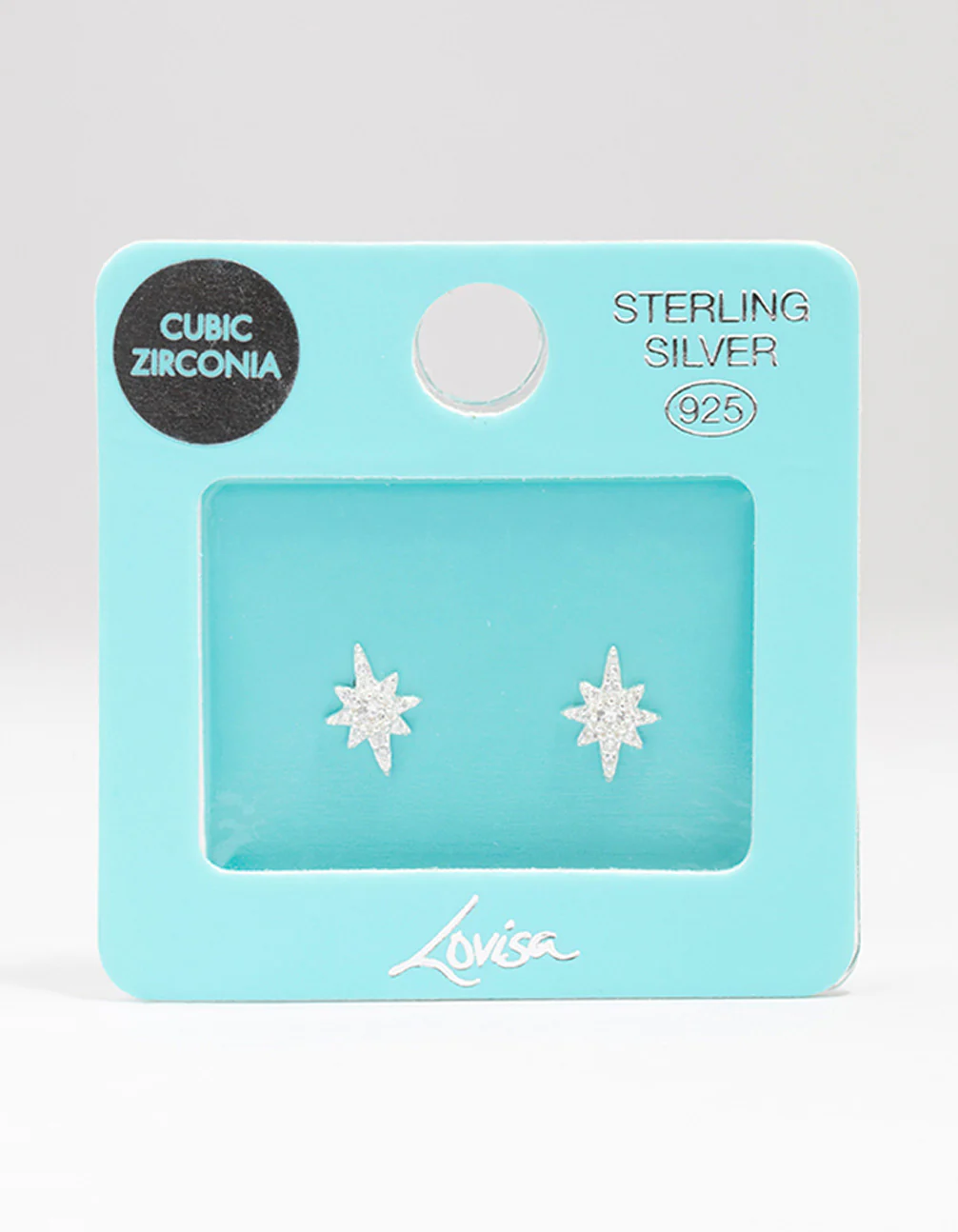 Sterling Silver Cubic Zirconia Mini Star Stud Earrings - Image 3