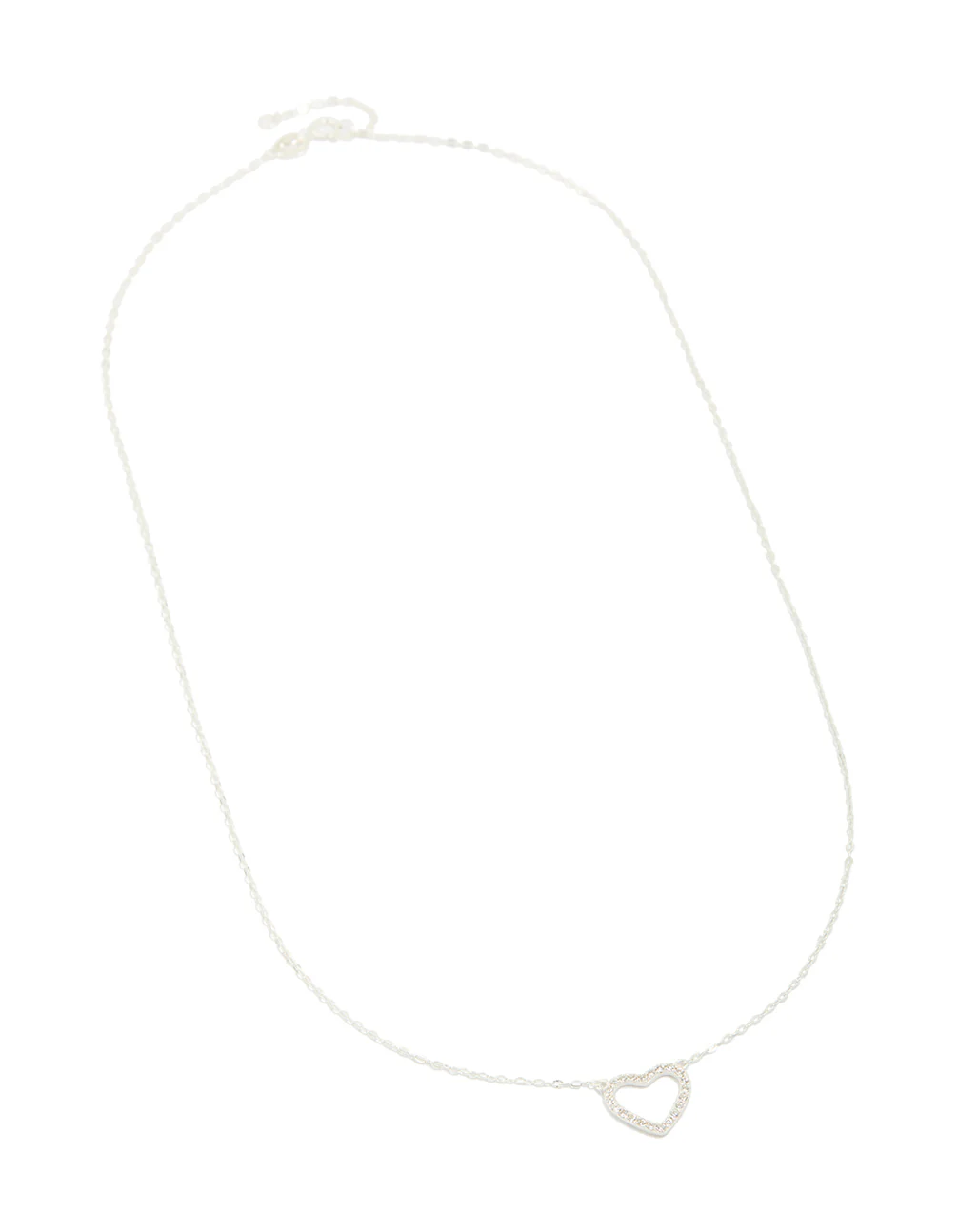 Sterling Silver Cubic Zirconia Pave Heart Necklace - Image 4