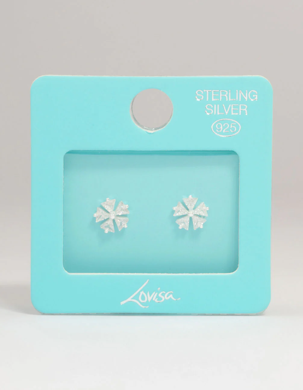 Sterling Silver Cubic Zirconia Petal Stud Earrings - Image 5