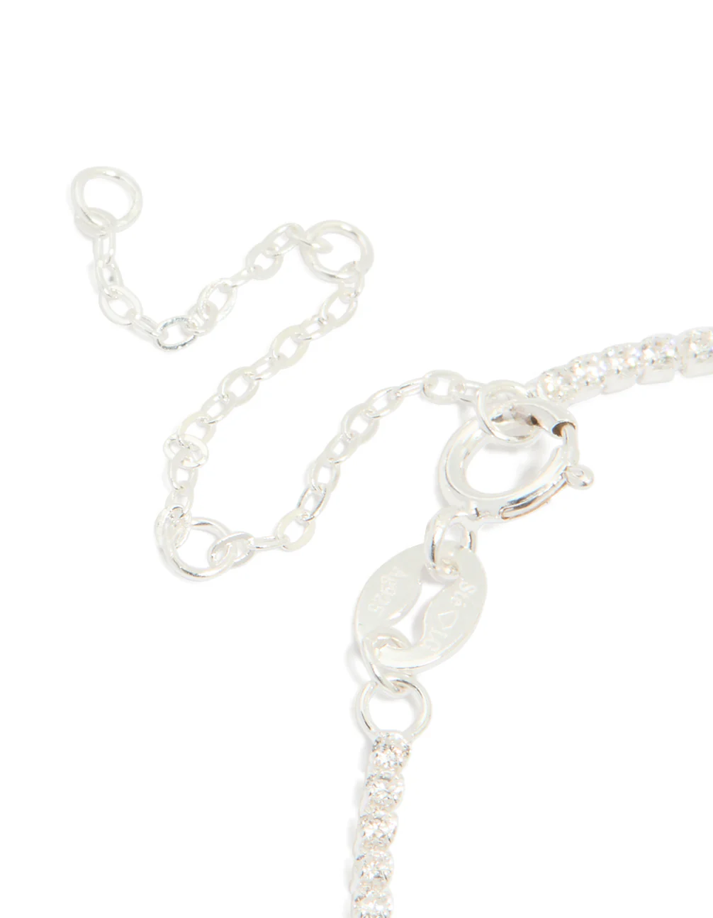 Sterling Silver Cubic Zirconia Tiny Tennis Bracelet - Image 5