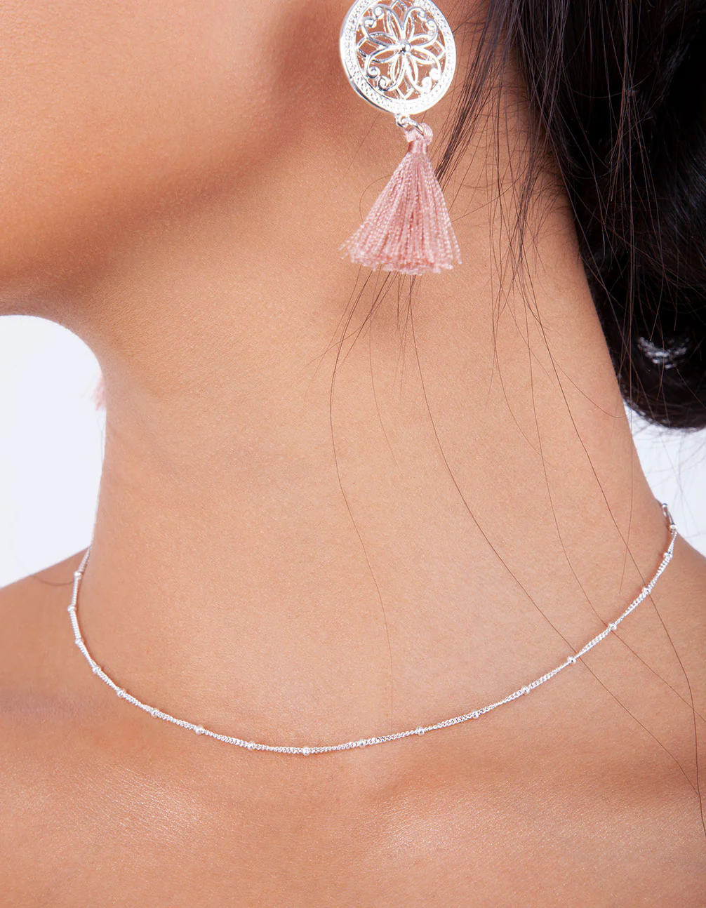 Sterling Silver Fine Ball Chain Choker - Image 4