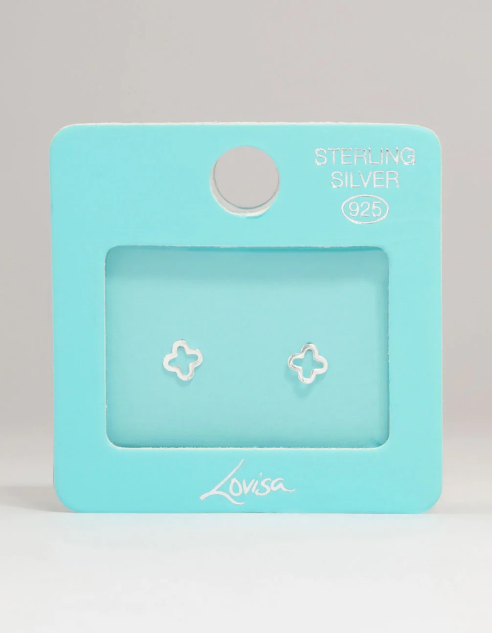 Sterling Silver Flower Outline Stud Earrings - Image 5