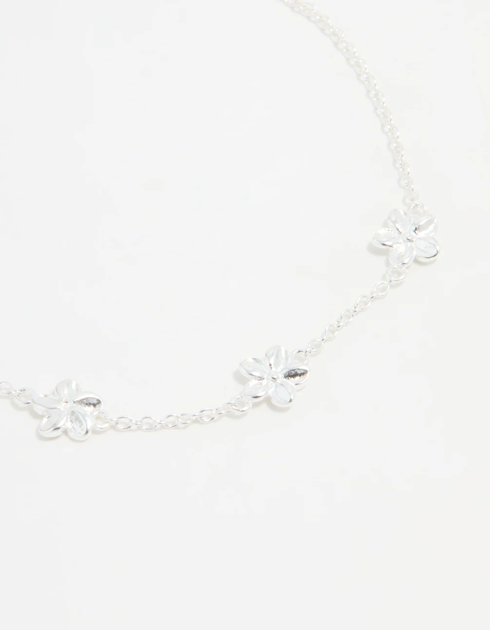 Sterling Silver Flower Trio Bracelet - Image 2