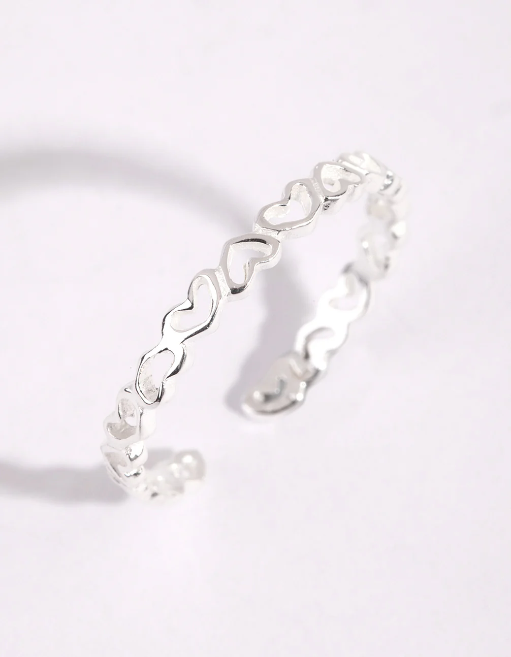 Sterling Silver Heart Band Ring - Image 3