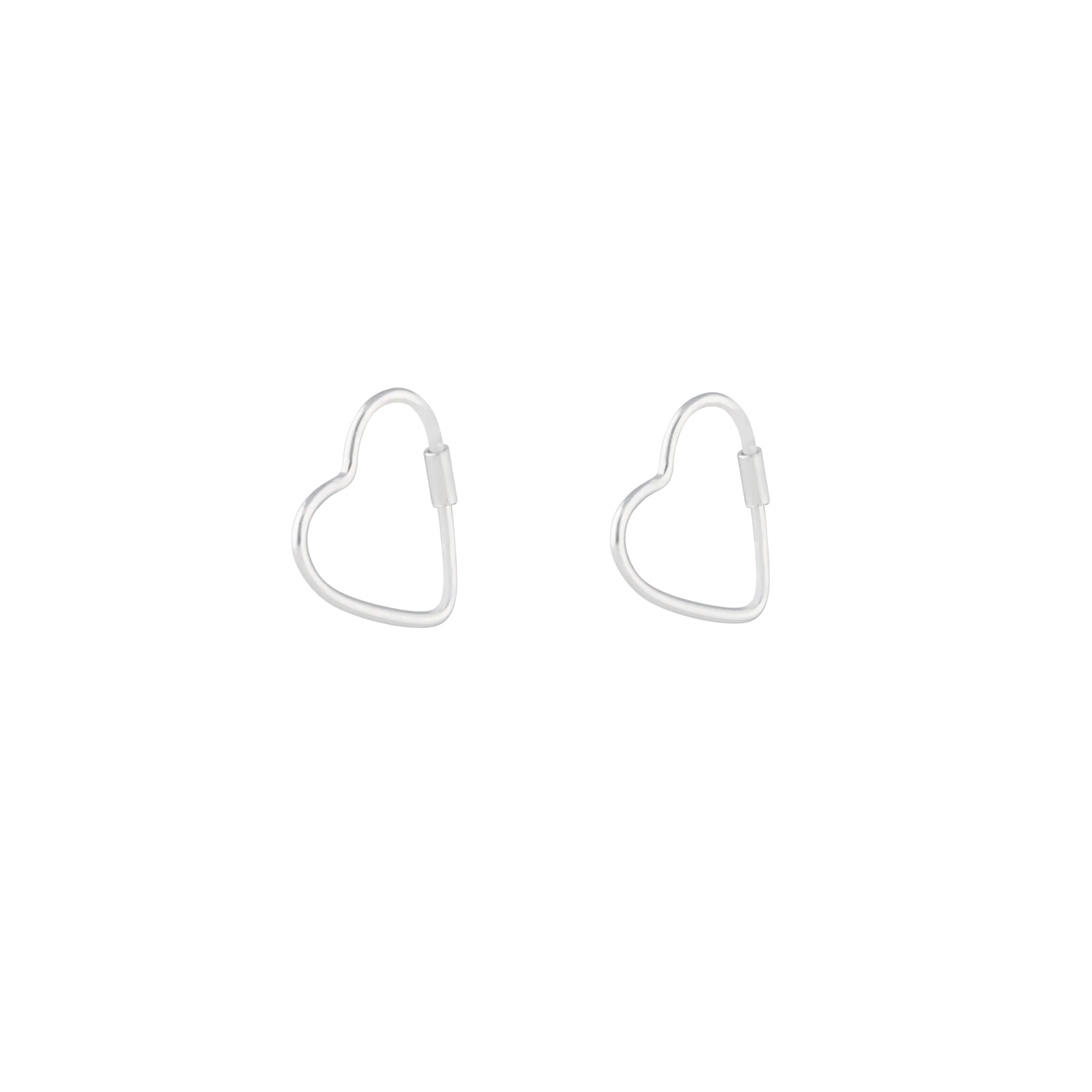 Sterling Silver Heart Hoop Earring - Image 2