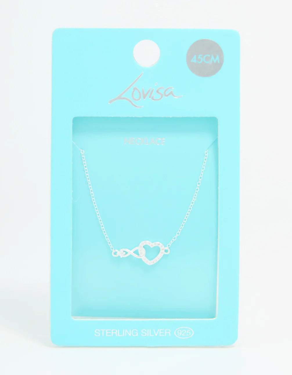 Sterling Silver Infinity & Heart Link Necklace - Image 5