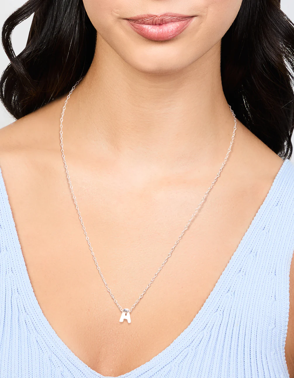 Sterling Silver Letter A Necklace - Image 2