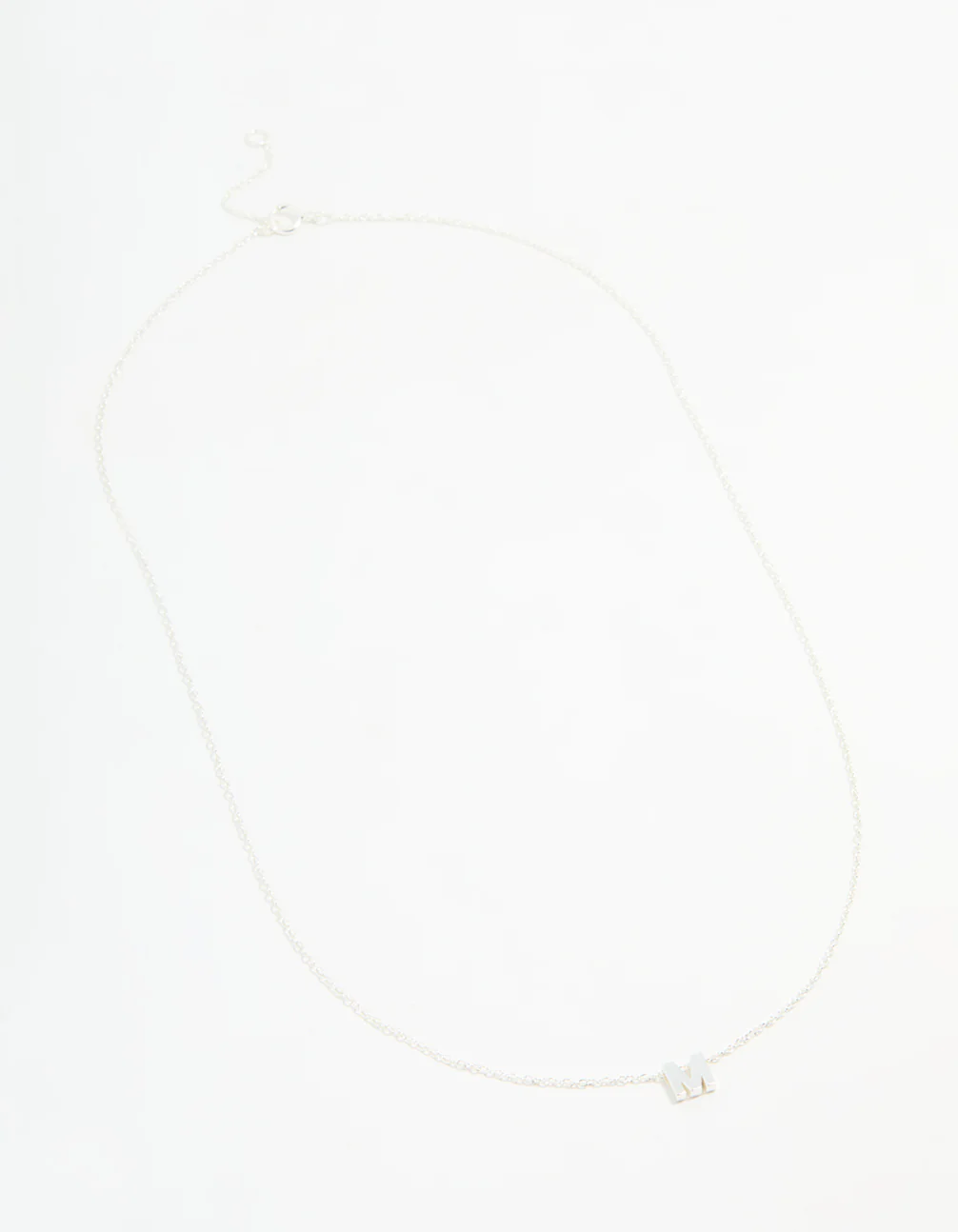 Sterling Silver Letter  M Necklace - Image 4