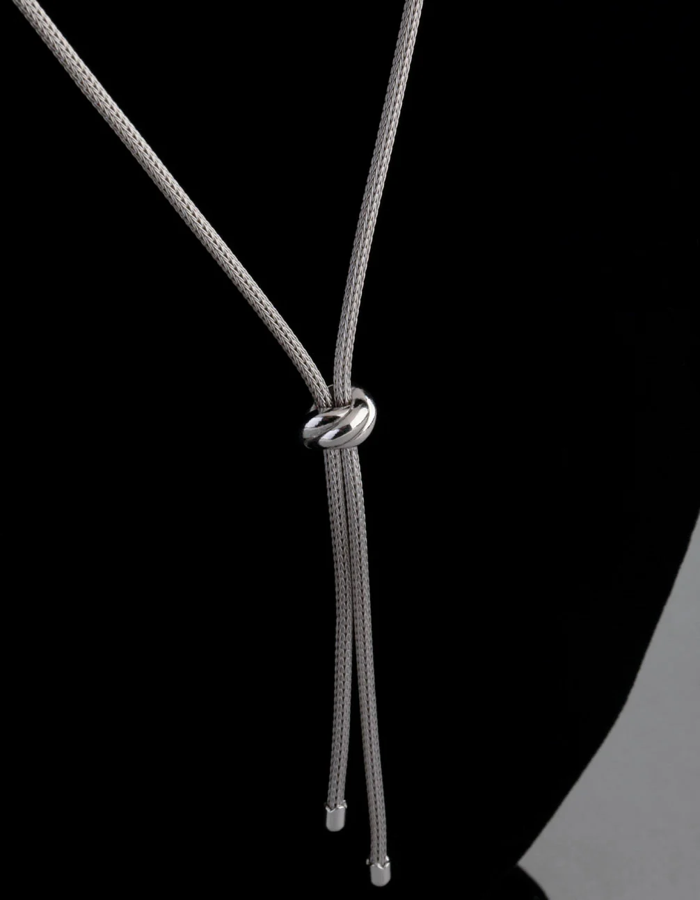 Sterling Silver Mesh Lariat Necklace - Image 3