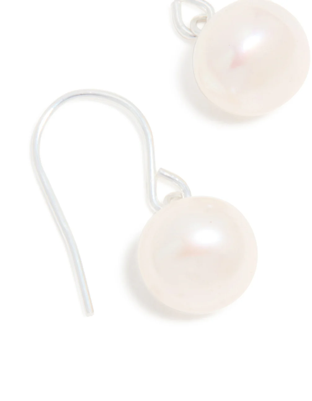 Sterling Silver Pearl Drop Hook Earrings - Image 4