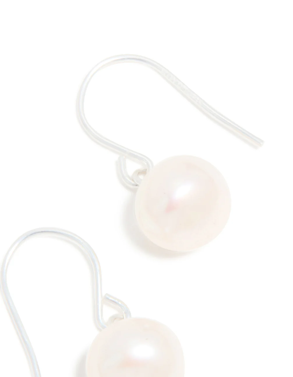 Sterling Silver Pearl Drop Hook Earrings - Image 5