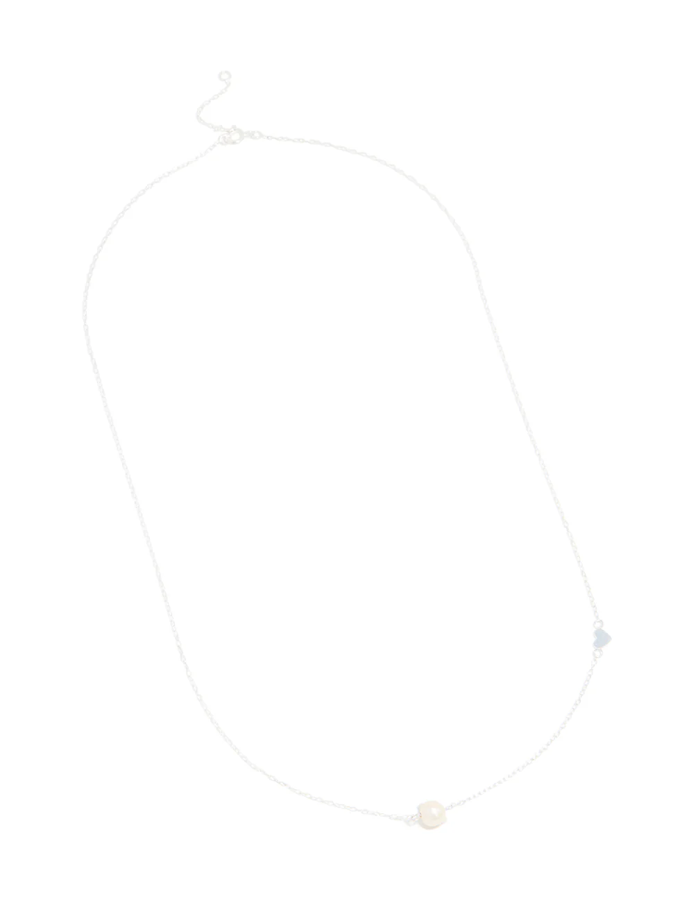 Sterling Silver Pearl & Heart Necklace - Image 4