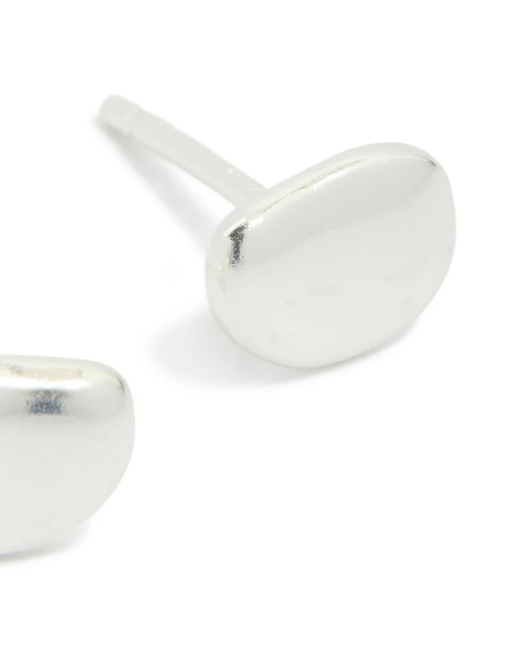 Sterling Silver Pebble Stud Earrings - Image 3