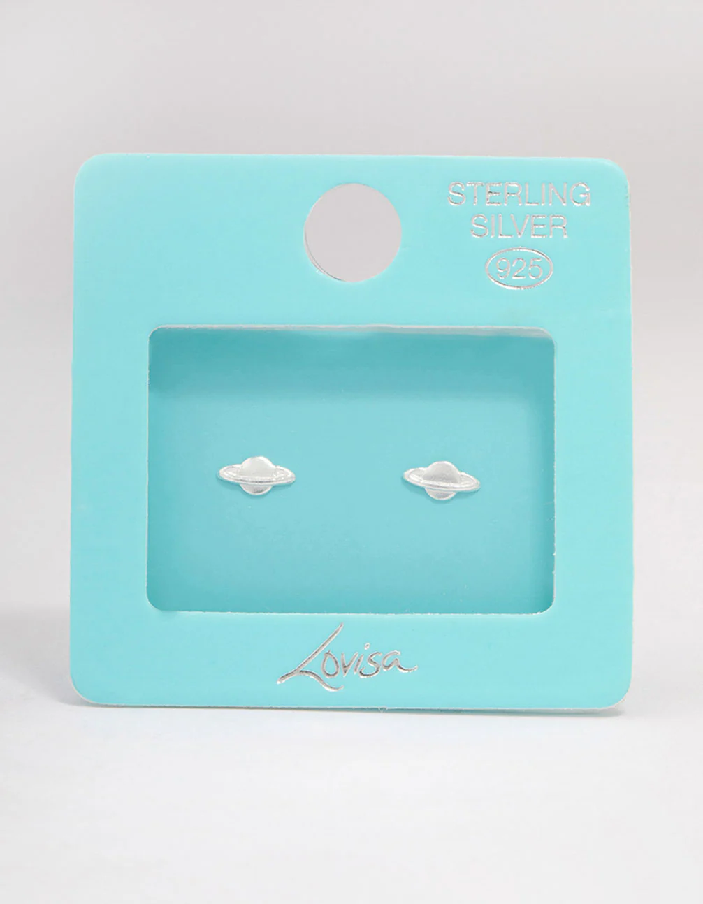 Sterling Silver Planet Diamante Stud Earrings - Image 3