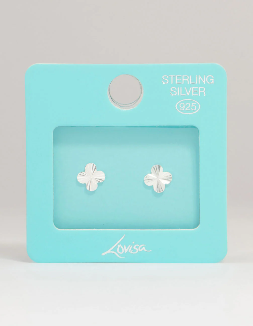 Sterling Silver Ribbed Flower Stud Earrings - Image 5