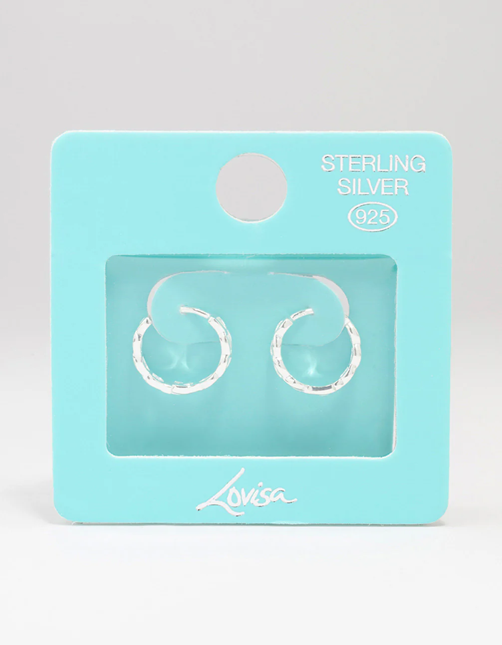 Sterling Silver Textured Huggie Hoop Earrings - Image 4