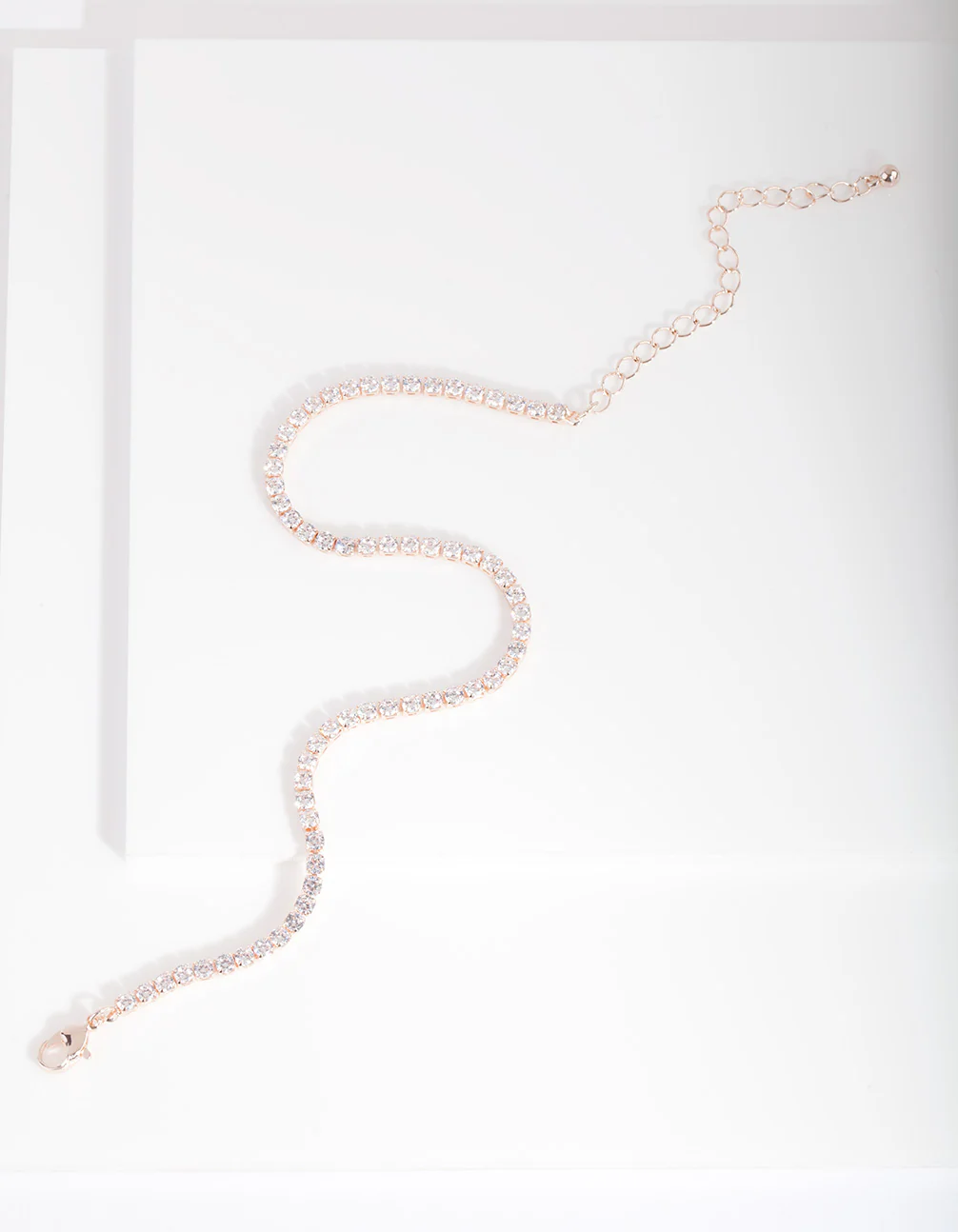 Rose Gold Cubic Zirconia Cupchain Anklet - Image 2