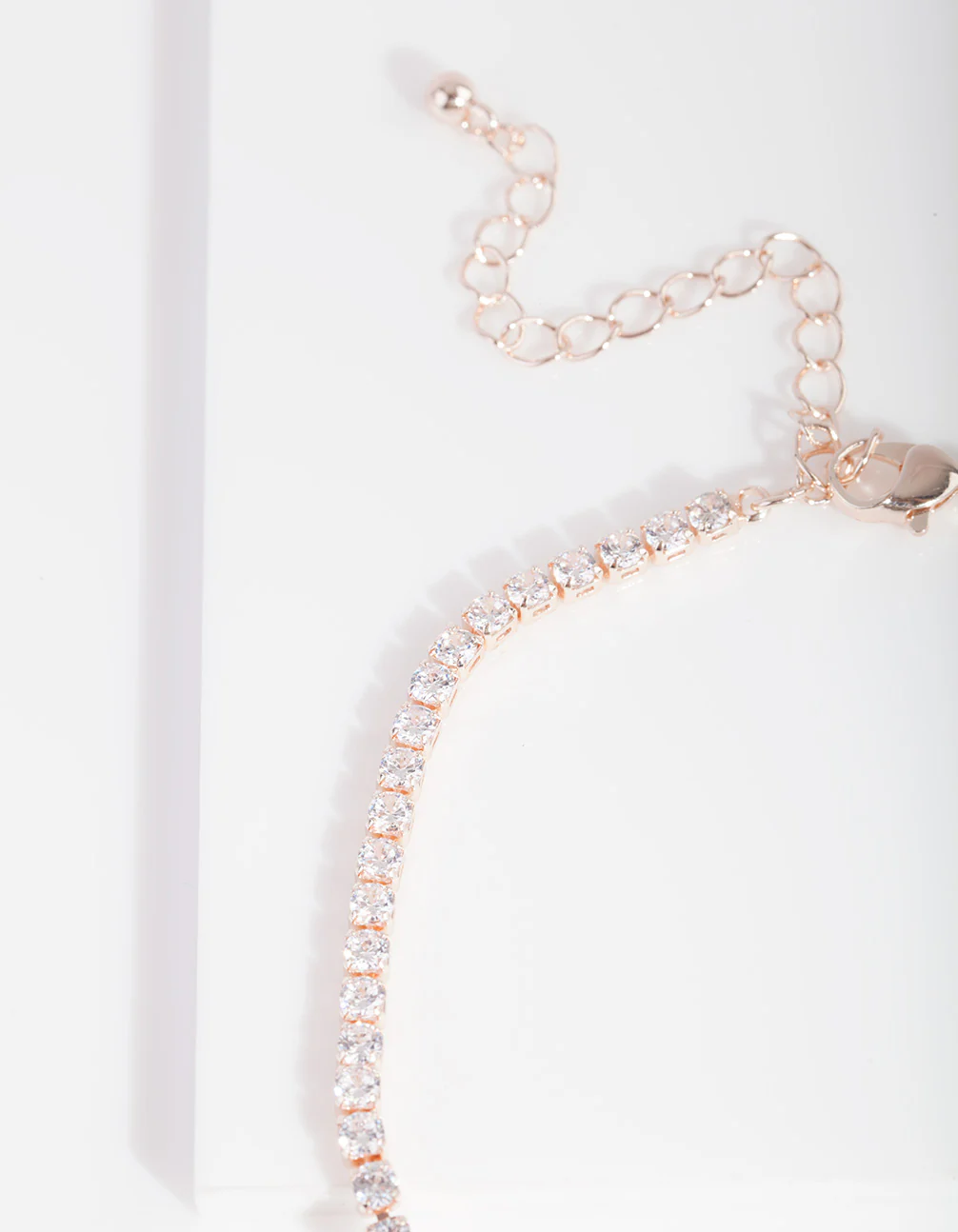 Rose Gold Cubic Zirconia Cupchain Anklet - Image 3