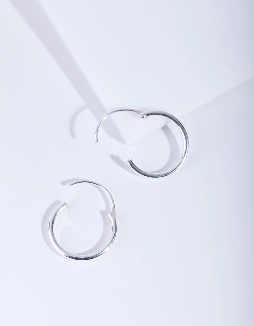 Sterling Silver 12mm Hoop Earrings - Image 2