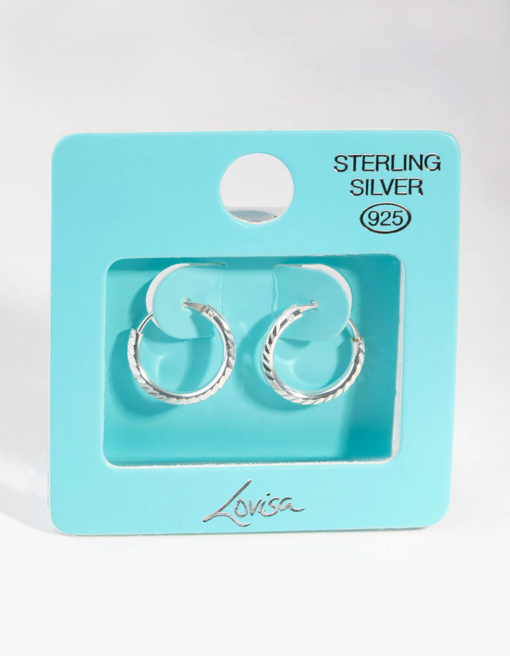 14mm Diamond Cut Hoop Earrings - Image 2