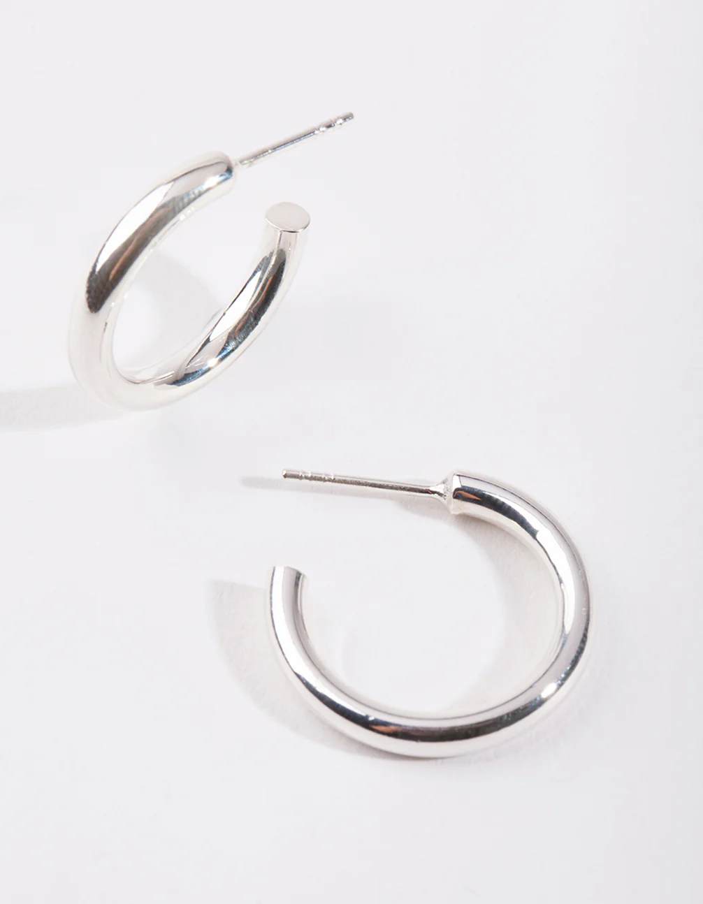 Sterling Silver Thick Open Hoop Earrings - Image 3