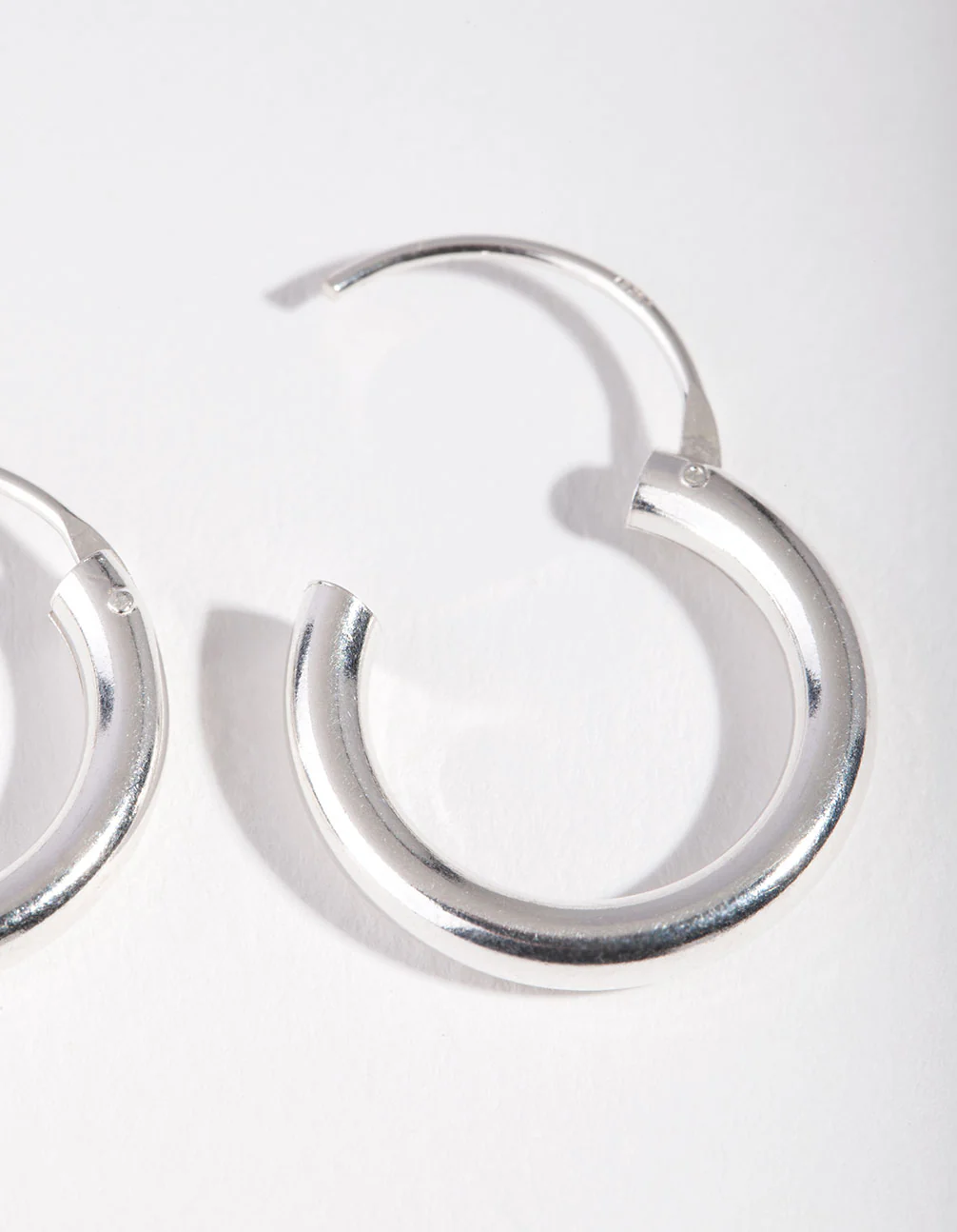 Sterling Silver 18mm Chubby Hoop Earrings - Image 3