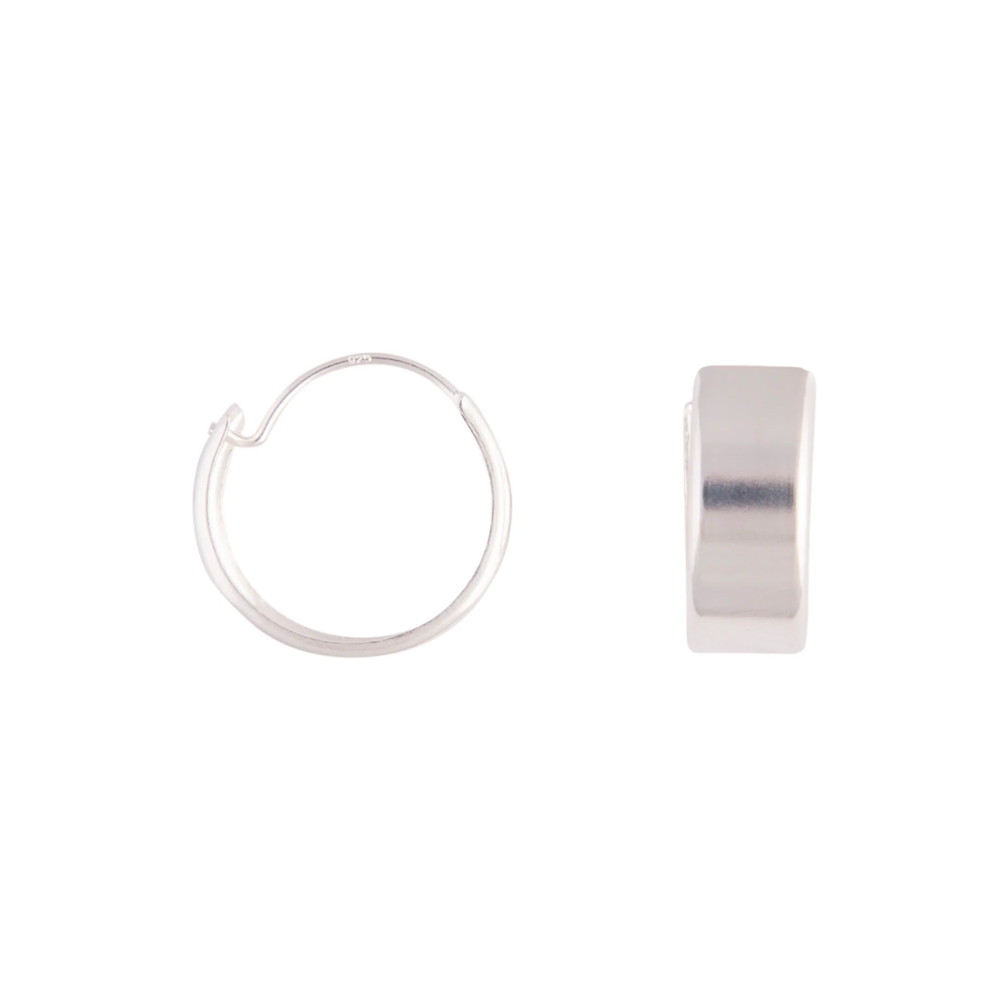 Sterling Silver Chunky 18mm Hoop Earrings - Image 2