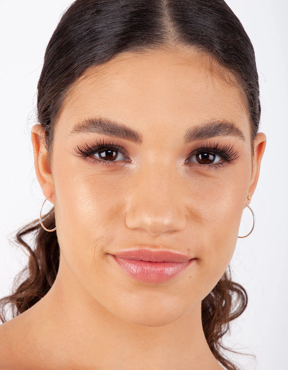 Sterling Silver 25mm Texture Hoop Earrings - Image 2