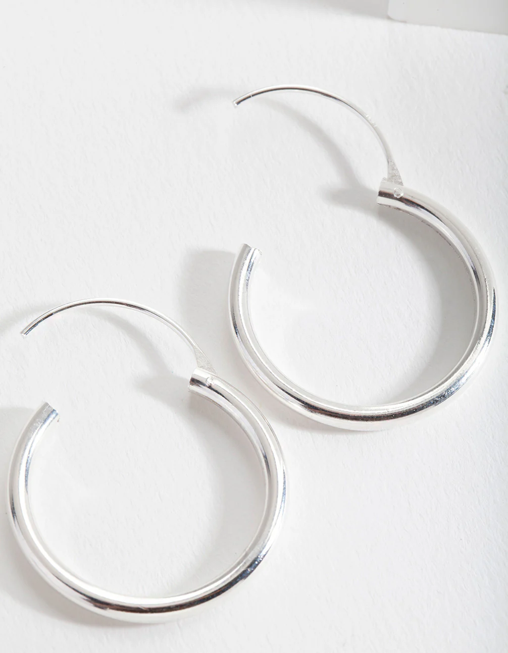 Sterling Silver Shiny 25mm Hoop Earrings - Image 3