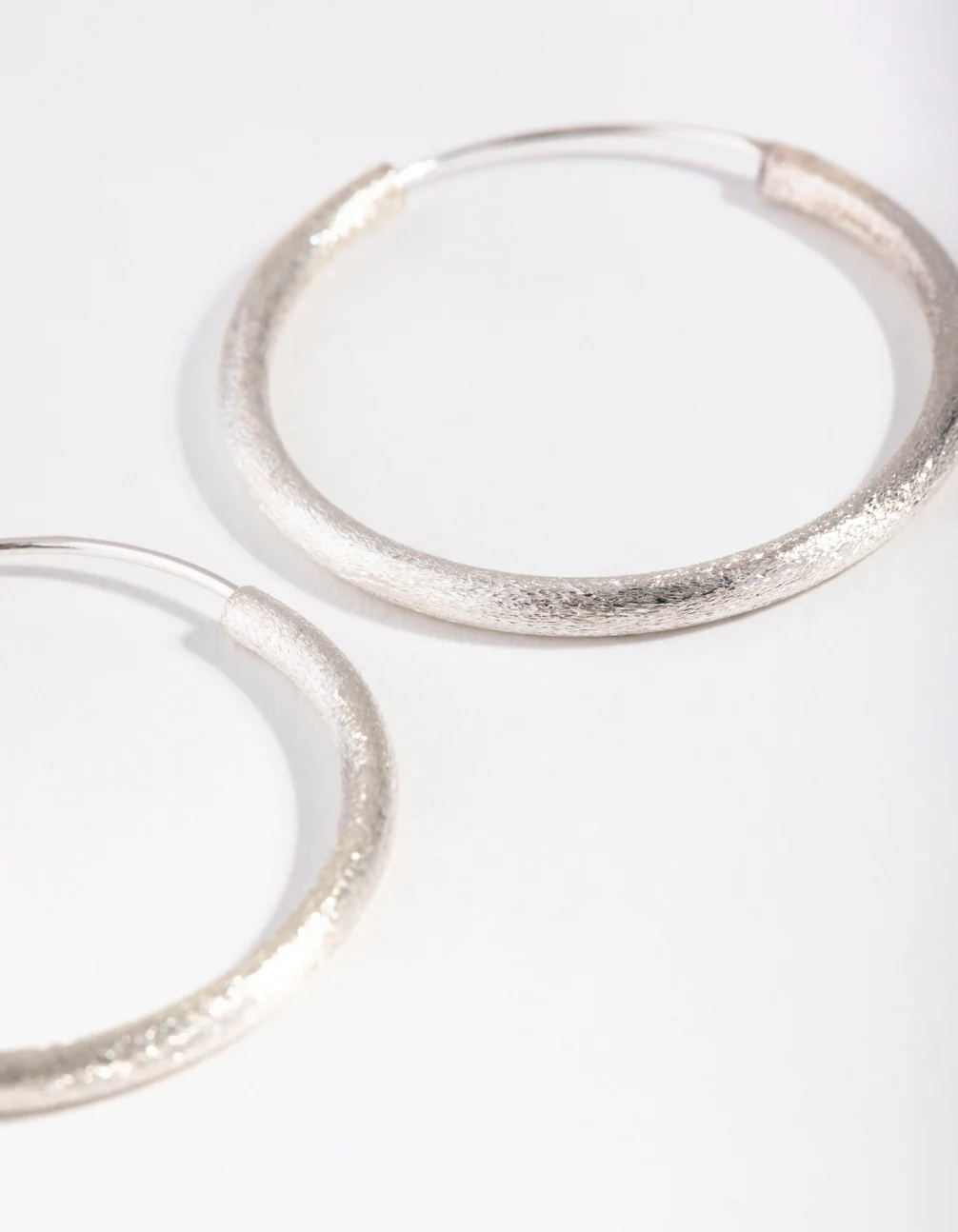 Sterling Silver 30mm Satin Hoop Earrings - Image 3