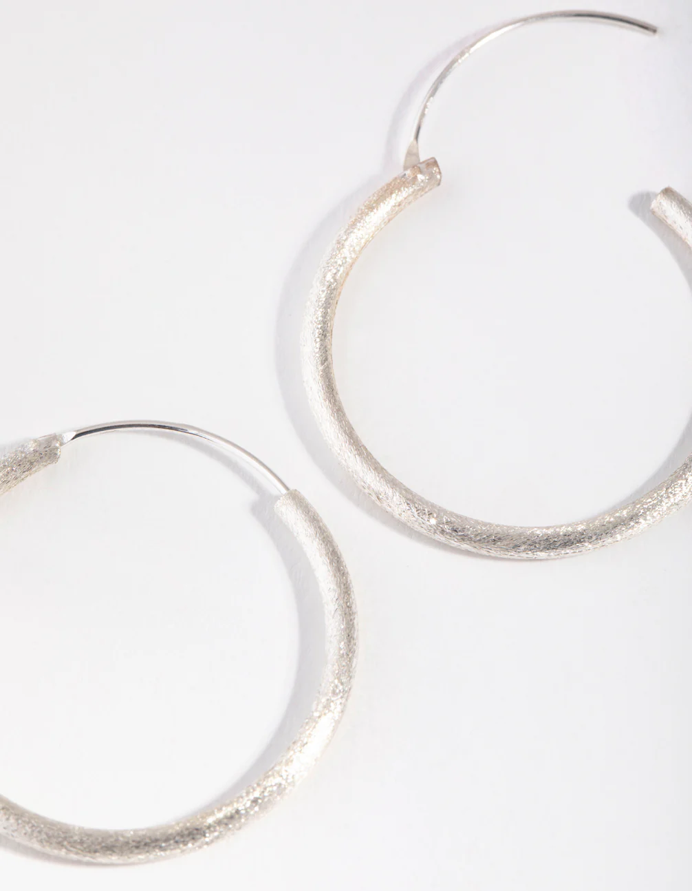 Sterling Silver 30mm Satin Hoop Earrings - Image 4
