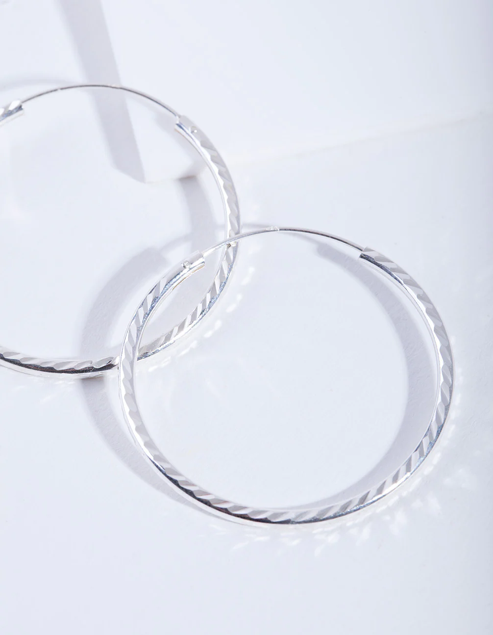 Sterling Silver Diamond Cut 35Mm Hoop - Image 2