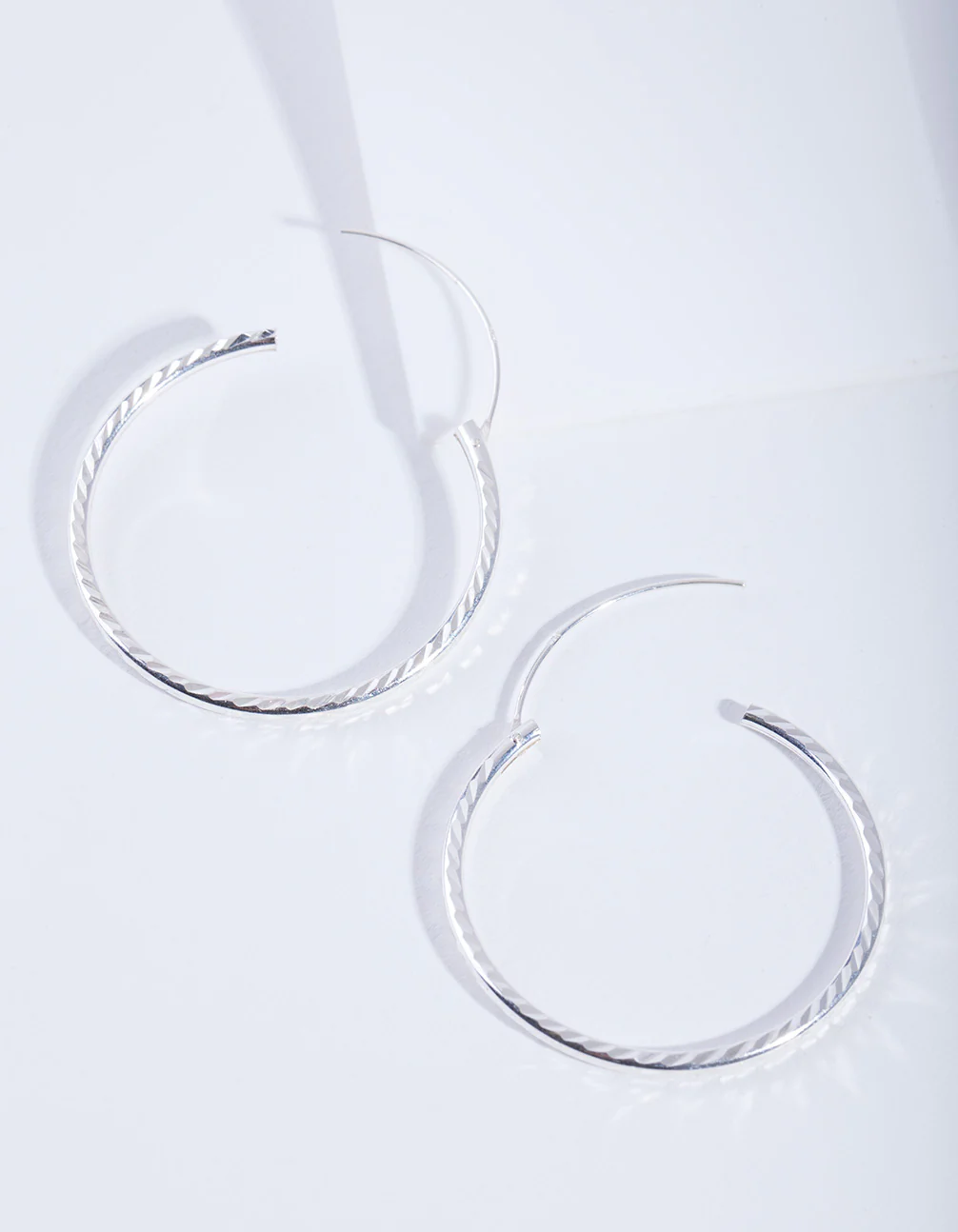 Sterling Silver Diamond Cut 35Mm Hoop - Image 3