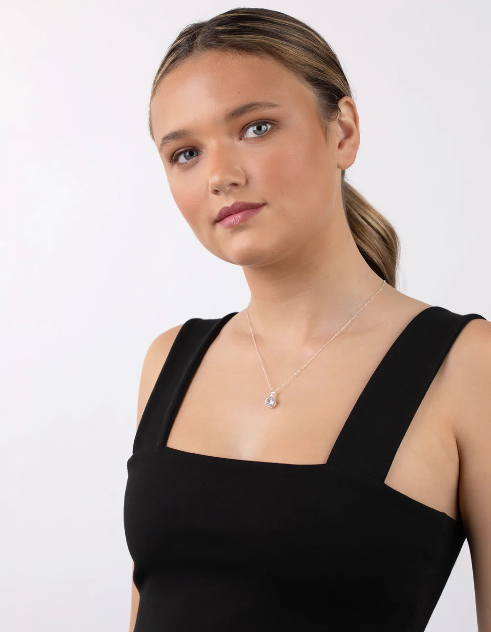 Sterling Silver 3 Carat Cubic Zirconia Solitaire Pendant Necklace - Image 3