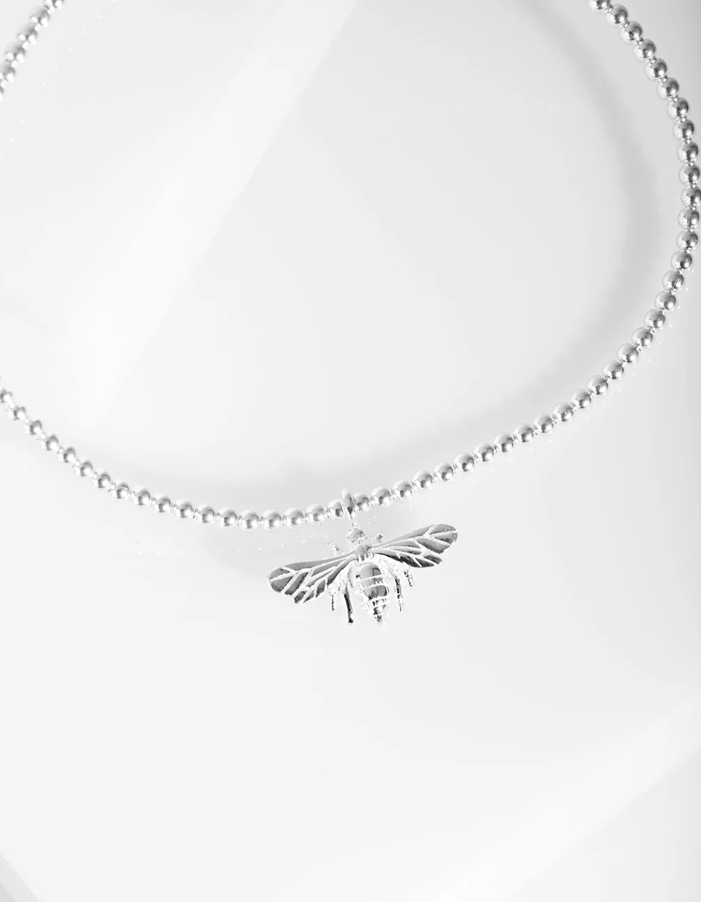 Sterling Silver 3D Bee Stretch Bracelet - Image 2