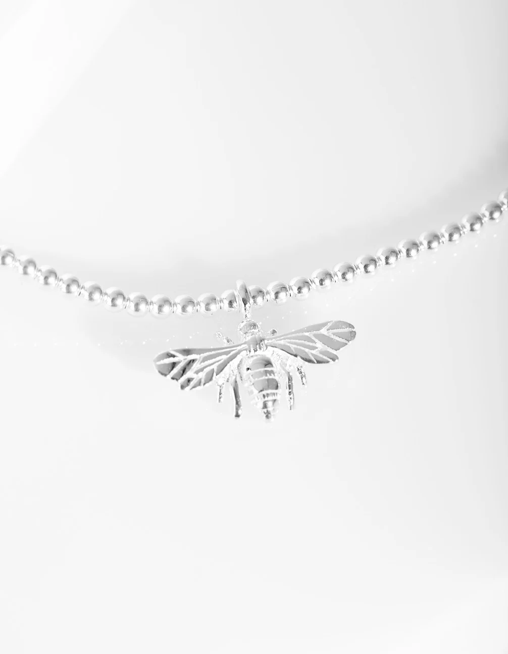 Sterling Silver 3D Bee Stretch Bracelet - Image 3