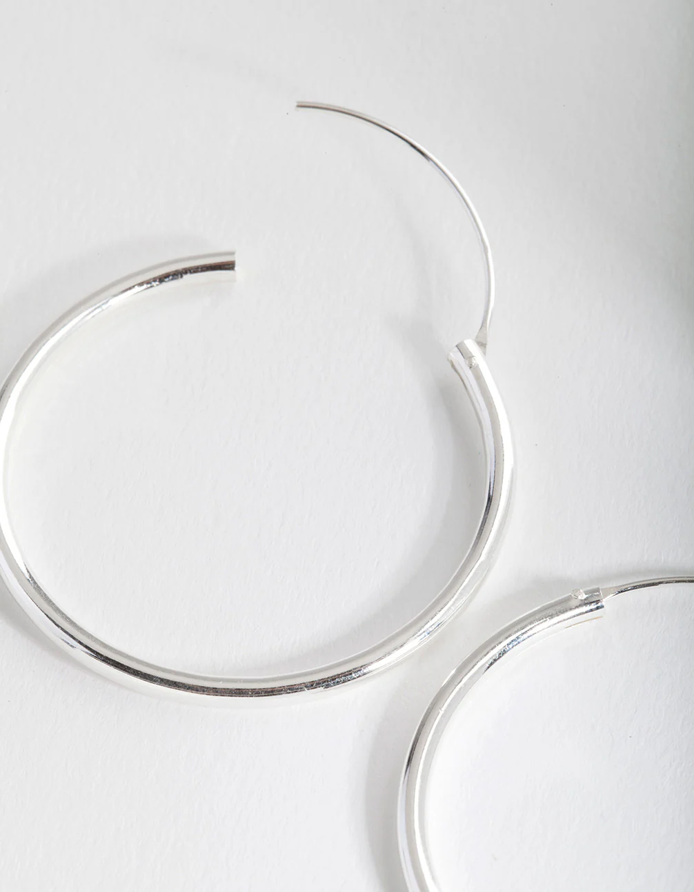 Sterling Silver Thick Hoop Earrings - Image 3