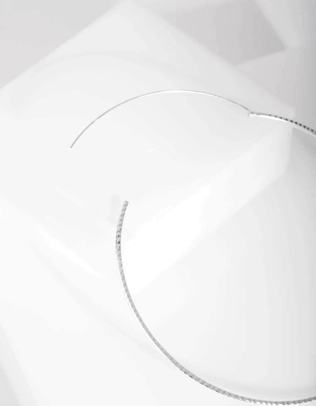 Sterling Silver 60mm Diacut Hoop Earrings - Image 2