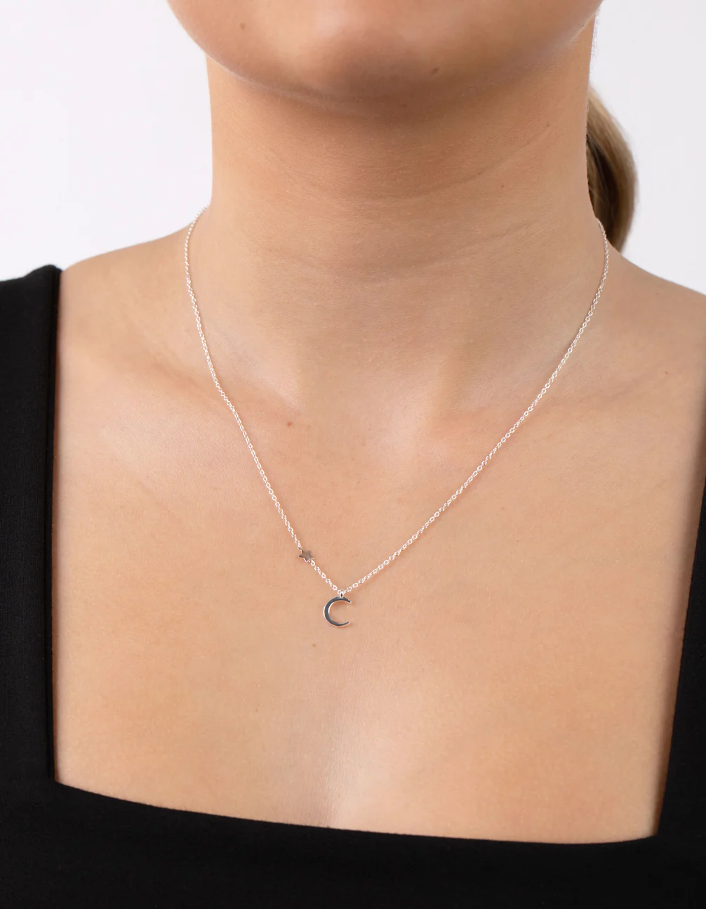 Sterling Silver Asymmetrical Celestial Necklace - Image 2